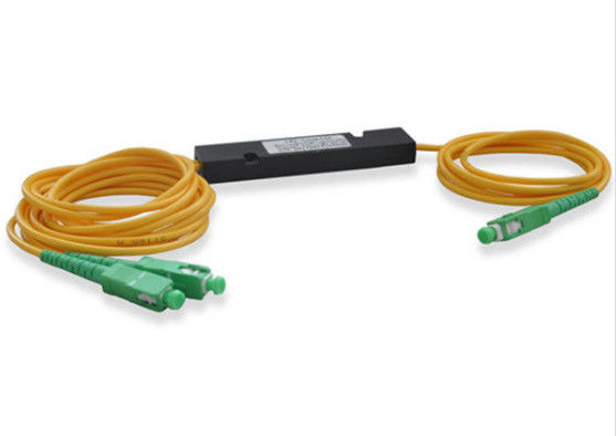 China Single Mode Fiber Optic PLC Splitter 1 * 2 0.9mm Fiber Length Low Insertion Loss supplier