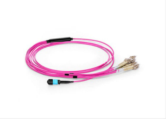 China Pull Push MPO Patch Cord For Trunk Cable Single Mode 0.35dB Insertion Loss supplier