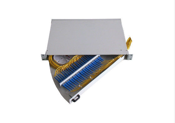 China 24 Ports FTTH Fiber Optic Distribution Box , Rack Mounted Optical Fiber Distribution Cabinet supplier