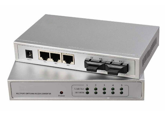 China Half / Full Duples RJ45 Ports Optical Cable Switch , 10 / 100M Auto Detect Fast Ethernet Switch supplier