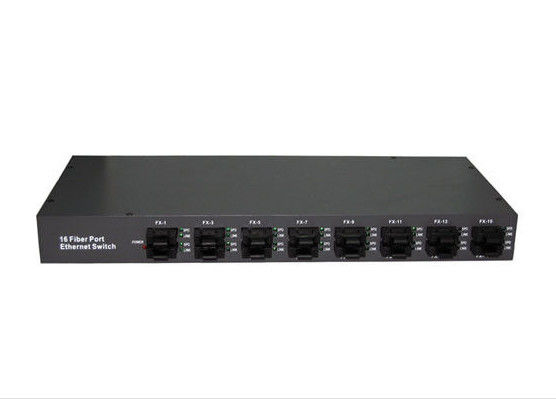 China Vlan Mac 16 Port Ethernet Switch , 10 / 100 Base - Fx To 20KM - 100KM Ethernet Network Switch supplier