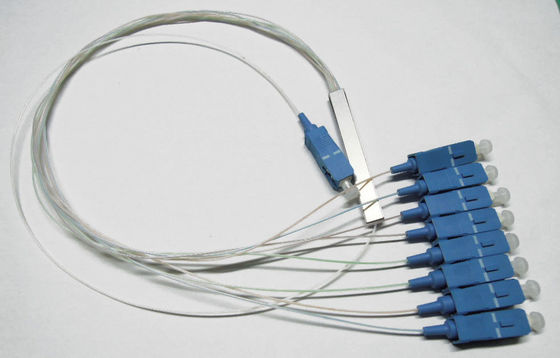 0.9mm Fiber Optic Cable Splitter For FTTX / PON Networks , 1 × 8 PLC Fiber Splitter supplier