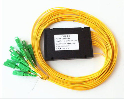Yellow Plc Optical Splitter , LSZH Fiber Optic 1x16 Plc Splitter Jacket For FTTX Systems supplier