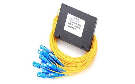 1 / 16 Way FTTH Optical Cable Splitter , Optical Cord Splitter ABS Box Package For Test Equipment supplier