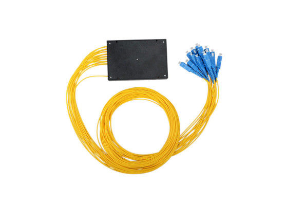 1 / 16 Way FTTH Optical Cable Splitter , Optical Cord Splitter ABS Box Package For Test Equipment supplier