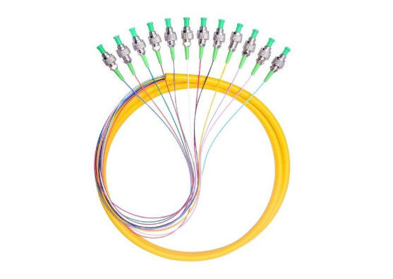 12 Cores Single Mode Pigtail Fiber Optic Cable FC / APC 2.0mm 1M For FTTH System supplier