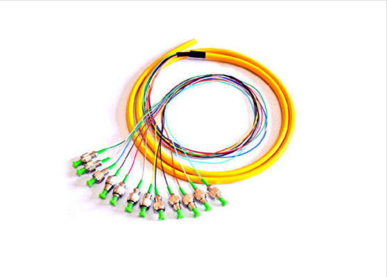 12 Cores Single Mode Pigtail Fiber Optic Cable FC / APC 2.0mm 1M For FTTH System supplier