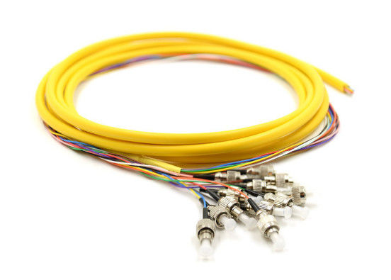 12 Core FC / UPC Fiber Optic Pigtail 12 Color Fan Out With LSZH Cable supplier