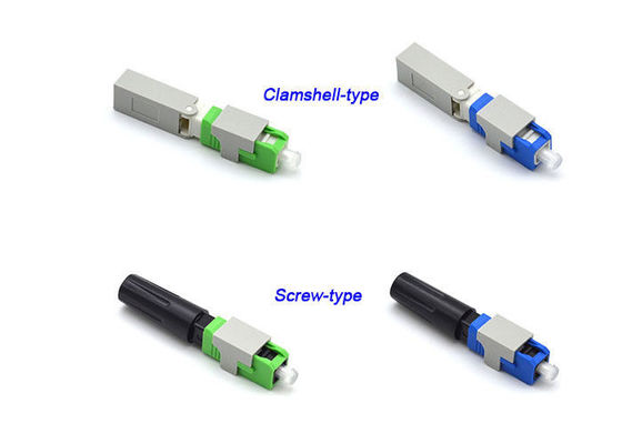 Clamshell / Screw Fast Connect Fiber Connectors , Green 55mm Field Installable Connector supplier
