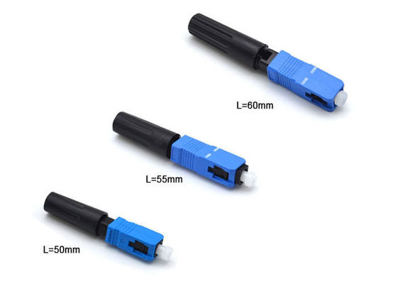 50mm Blue Field Assembly Connector Single Mode For FTTB / FTTH 250 - 900um Diameter supplier